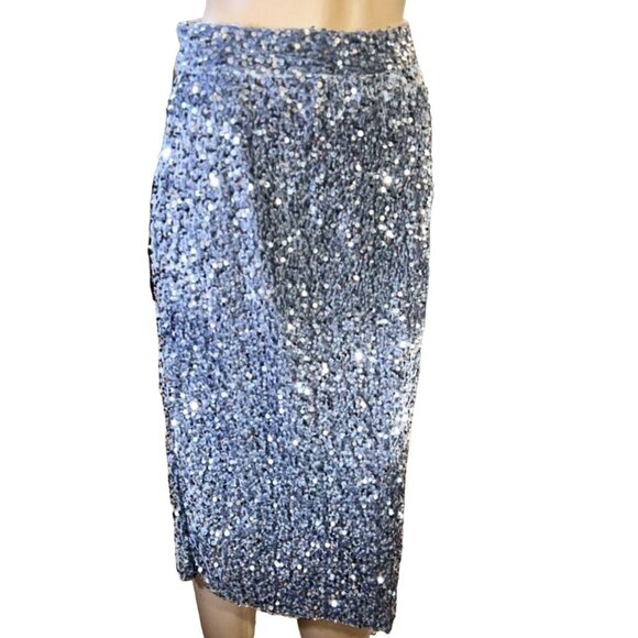 Dresses & Skirts - (5 for $25) Steel Gray Silver Sequin Pencil Skirt Size Medium